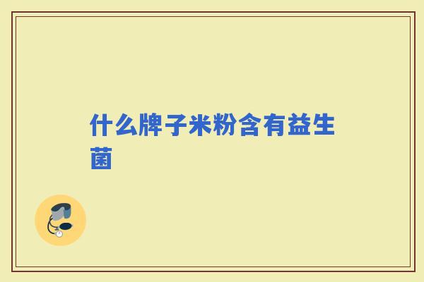 什么牌子米粉含有益生菌