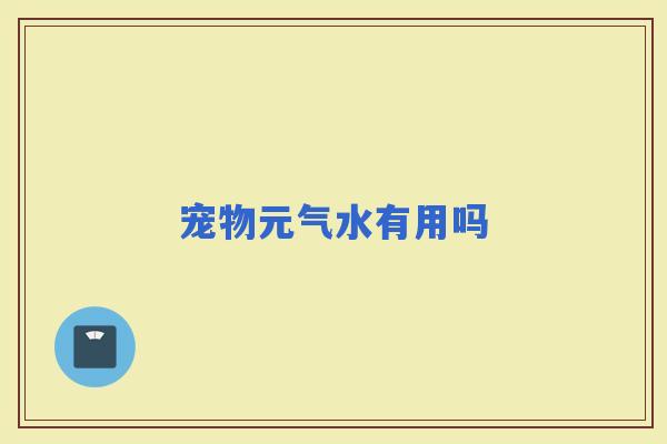 宠物元气水有用吗