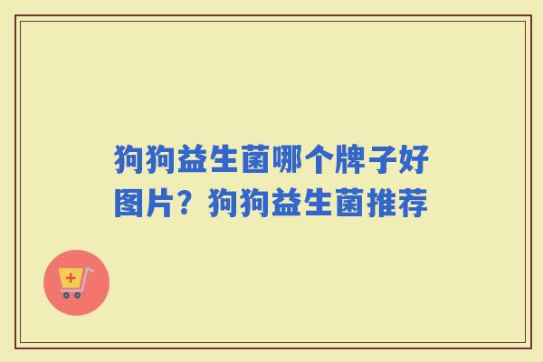 狗狗益生菌哪个牌子好图片？狗狗益生菌推荐