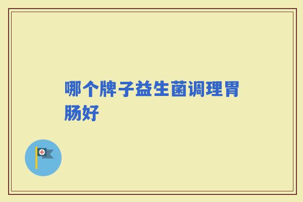 哪个牌子益生菌调理好