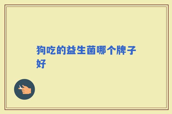 狗吃的益生菌哪个牌子好