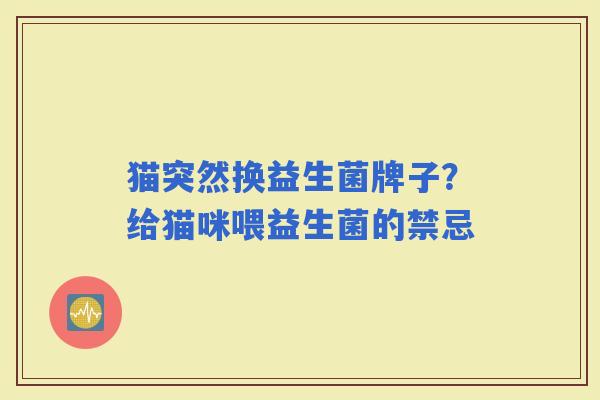 猫突然换益生菌牌子?给猫咪喂益生菌的禁忌 猫突然换益生菌牌子?给猫咪喂益生菌的禁忌