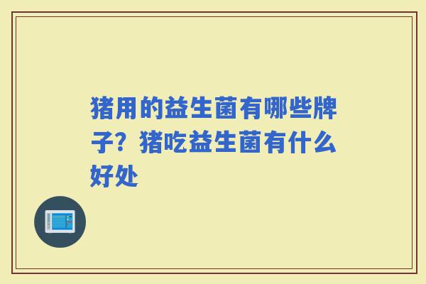 猪用的益生菌有哪些牌子？猪吃益生菌有什么好处