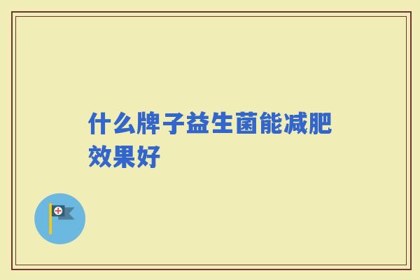 什么牌子益生菌能效果好