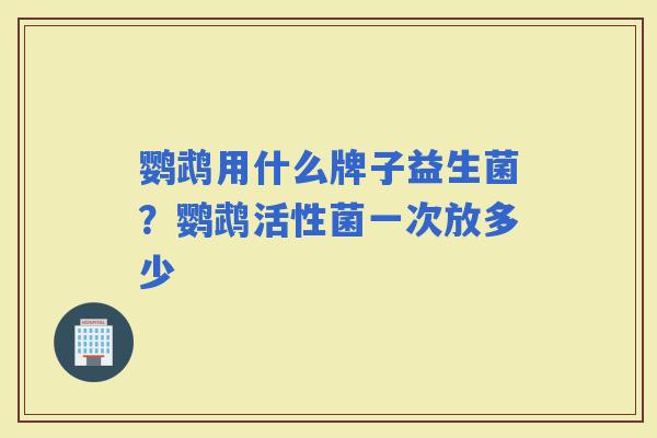 鹦鹉用什么牌子益生菌？鹦鹉活性菌一次放多少