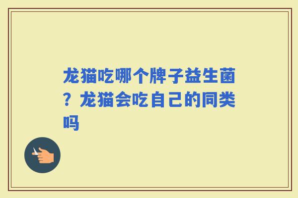 龙猫吃哪个牌子益生菌？龙猫会吃自己的同类吗