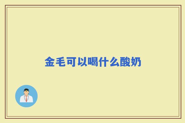 金毛可以喝什么酸奶