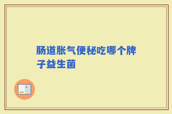 肠道吃哪个牌子益生菌