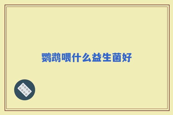 鹦鹉喂什么益生菌好