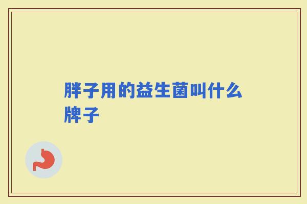 胖子用的益生菌叫什么牌子 胖子用的益生菌叫什么牌子