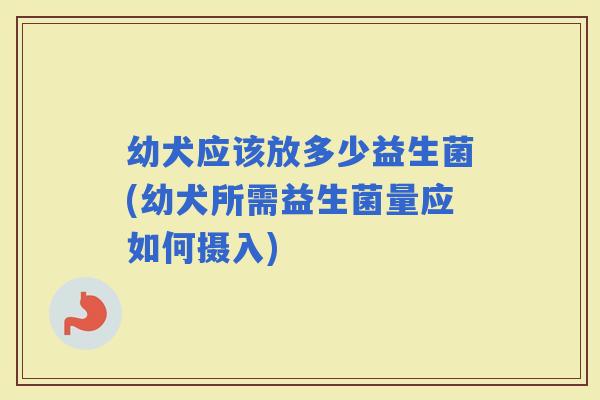 幼犬应该放多少益生菌(幼犬所需益生菌量应如何摄入)