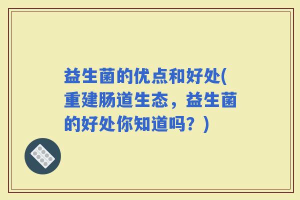 益生菌的优点和好处(重建肠道生态，益生菌的好处你知道吗？)