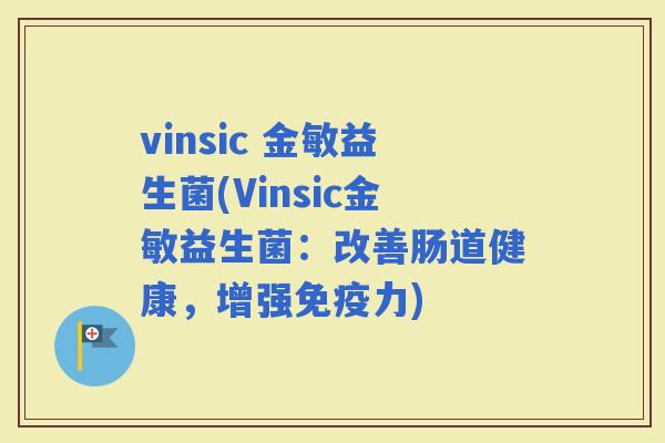 vinsic 金敏益生菌(Vinsic金敏益生菌：改善肠道健康，增强力)