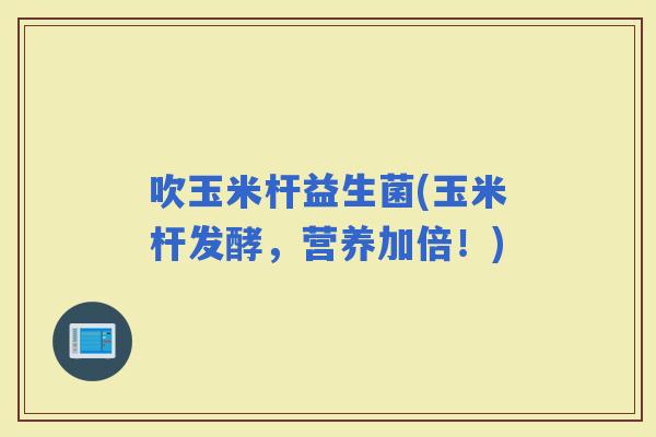 吹玉米杆益生菌(玉米杆发酵，营养加倍！)