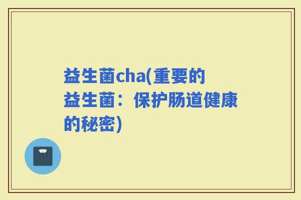 益生菌cha(重要的益生菌：保护肠道健康的秘密)