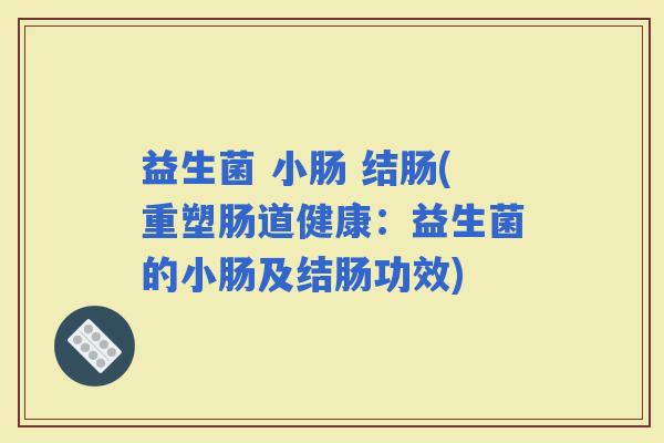 益生菌 小肠 结肠(重塑肠道健康：益生菌的小肠及结肠功效)