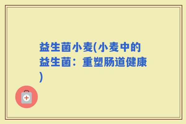 益生菌小麦(小麦中的益生菌：重塑肠道健康)