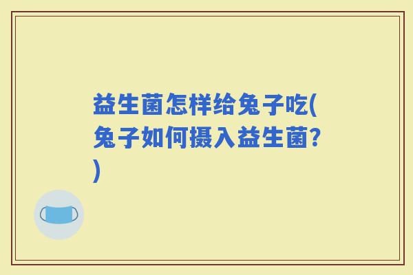 益生菌怎样给兔子吃(兔子如何摄入益生菌？)