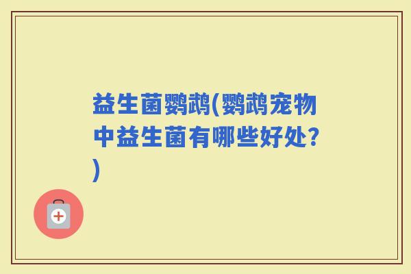 益生菌鹦鹉(鹦鹉宠物中益生菌有哪些好处？)