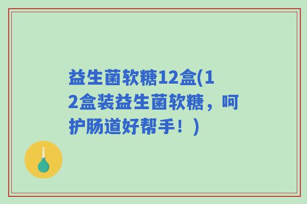 益生菌软糖12盒(12盒装益生菌软糖，呵护肠道好帮手！)