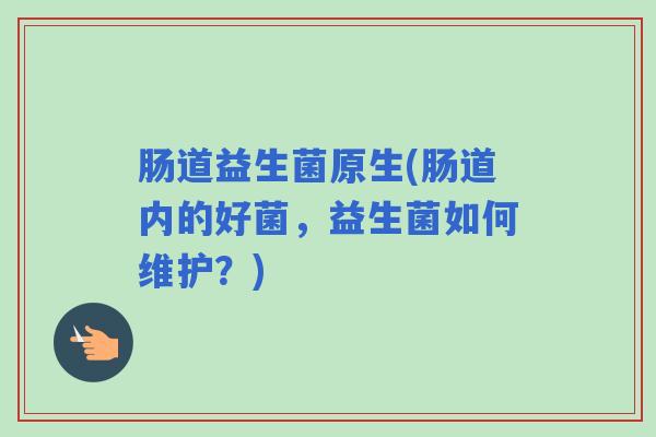 肠道益生菌原生(肠道内的好菌，益生菌如何维护？)