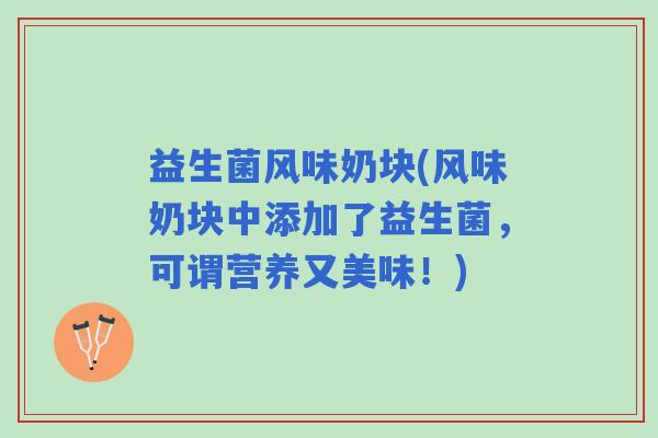 益生菌风味奶块(风味奶块中添加了益生菌，可谓营养又美味！)