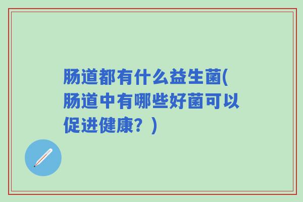 肠道都有什么益生菌(肠道中有哪些好菌可以促进健康？)
