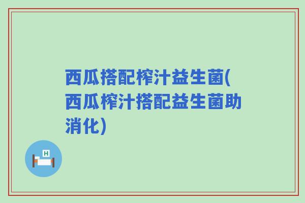 西瓜搭配榨汁益生菌(西瓜榨汁搭配益生菌助消化)