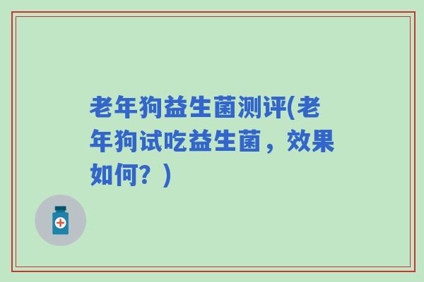老年狗益生菌测评(老年狗试吃益生菌，效果如何？)