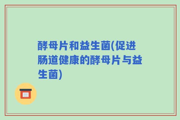 酵母片和益生菌(促进肠道健康的酵母片与益生菌)