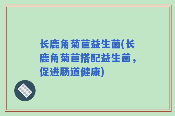 长鹿角菊苣益生菌(长鹿角菊苣搭配益生菌，促进肠道健康)