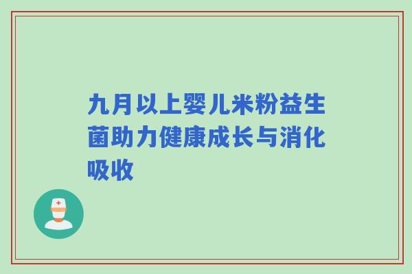 九月以上婴儿米粉益生菌助力健康成长与消化吸收