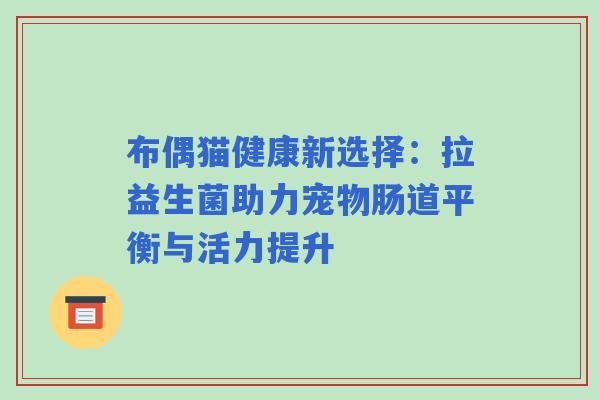 布偶猫健康新选择：拉益生菌助力宠物肠道平衡与活力提升