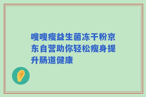 嗖嗖瘦益生菌冻干粉京东自营助你轻松瘦身提升肠道健康 嗖嗖瘦益生菌冻干粉京东自营助你轻松瘦身提升肠道健康
