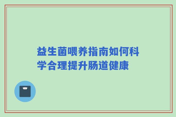 益生菌喂养指南如何科学合理提升肠道健康