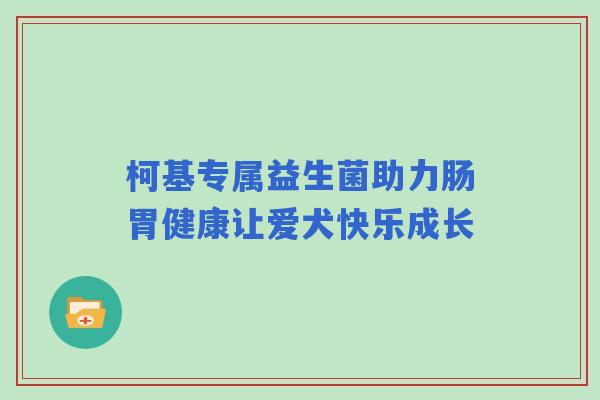 柯基专属益生菌助力肠胃健康让爱犬快乐成长