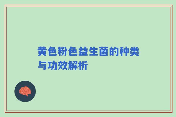 黄色粉色益生菌的种类与功效解析