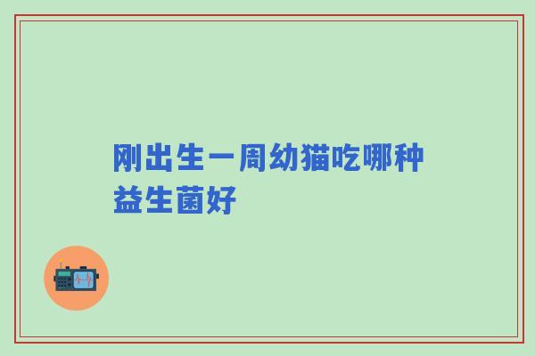 刚出生一周幼猫吃哪种益生菌好