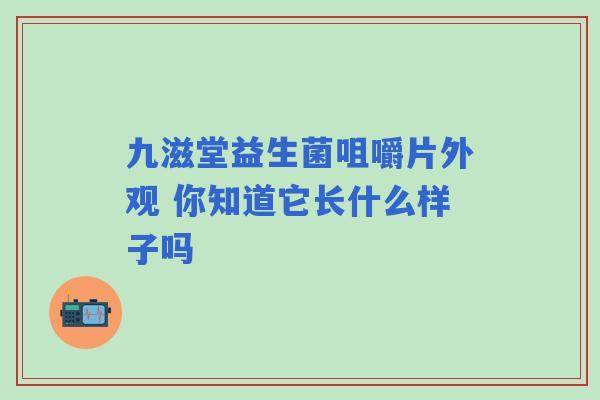 九滋堂益生菌咀嚼片外观 你知道它长什么样子吗