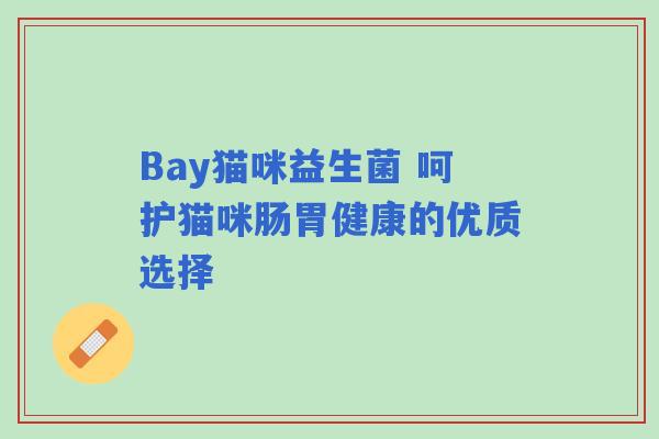 Bay猫咪益生菌 呵护猫咪肠胃健康的优质选择