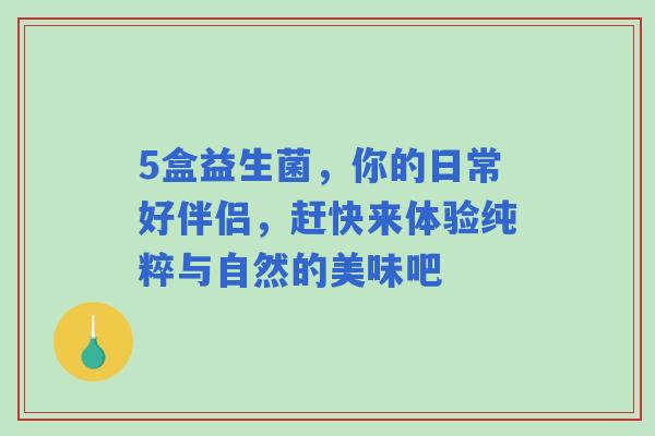 5盒益生菌，你的日常好伴侣，赶快来体验纯粹与自然的美味吧