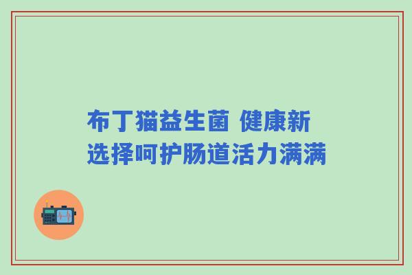 布丁猫益生菌 健康新选择呵护肠道活力满满