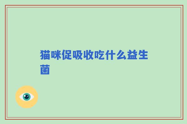 猫咪促吸收吃什么益生菌